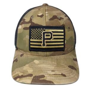 P U.S. Flag Snapback Trucker Hat Multi One Size Adjustable The Classics Yupoong